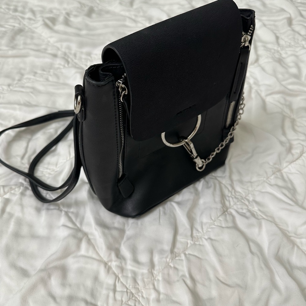 Black backpack purse